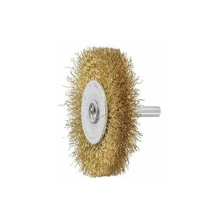 Holex Wheel Brush with Shank, 0.25 mm Brass-Coated Steel Wire, Size: 50X10 574325 50X10